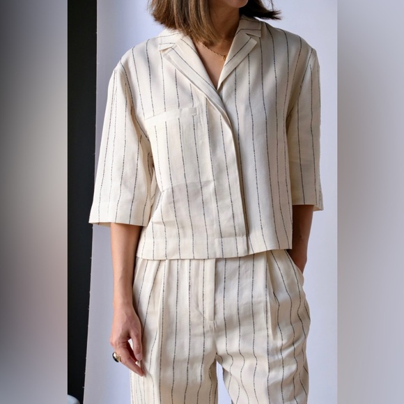 Loulou Studio Cropped Shirt Sz L Women’s - Picture 3 of 6